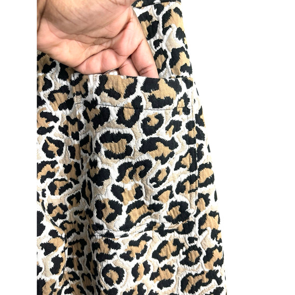 Maeve The Colette Leopard Cropped Wide Leg Culottes Pants Size 27 Small US 4 - Picture 10 of 13